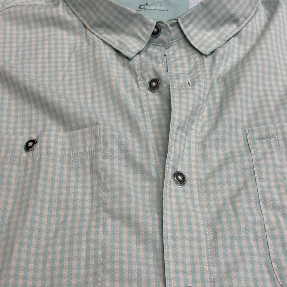 World wide Sportsman  Light Blue-Green Checkered Shirt‎ 2Xl